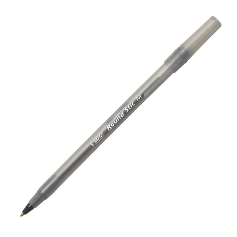 12 stylos à bille Round Stic de BIC (BICGSM11-BK) - Noir