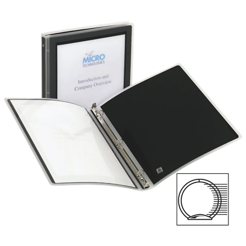 Avery 1/2" Flexi-View Round Ring Binder (AVE15767) - Black