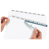Intercalaires avec étiquettes transparentes Index Maker d'Avery (AVE11447) - 5 jeux - Blanc