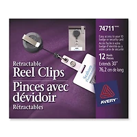 Pince à dévidoir rétractable d'Avery (AVE74711) - Paquet de 12 - Noir