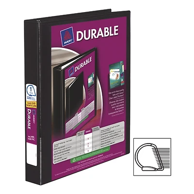 Avery Durable 1" Slant D-Ring View Binder (AVE34003) - Black
