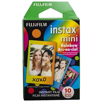 Pellicule à développement instantané pour Instax Mini de Fujifilm - 10 feuilles - Arc-en-ciel