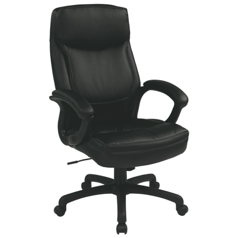 Chaise de cadre en cuir Eco de Work Smart - Noir