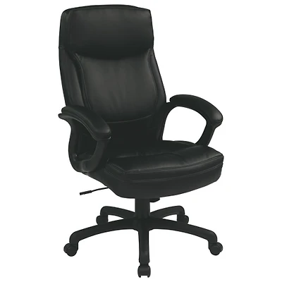 Chaise de cadre en cuir Eco de Work Smart - Noir