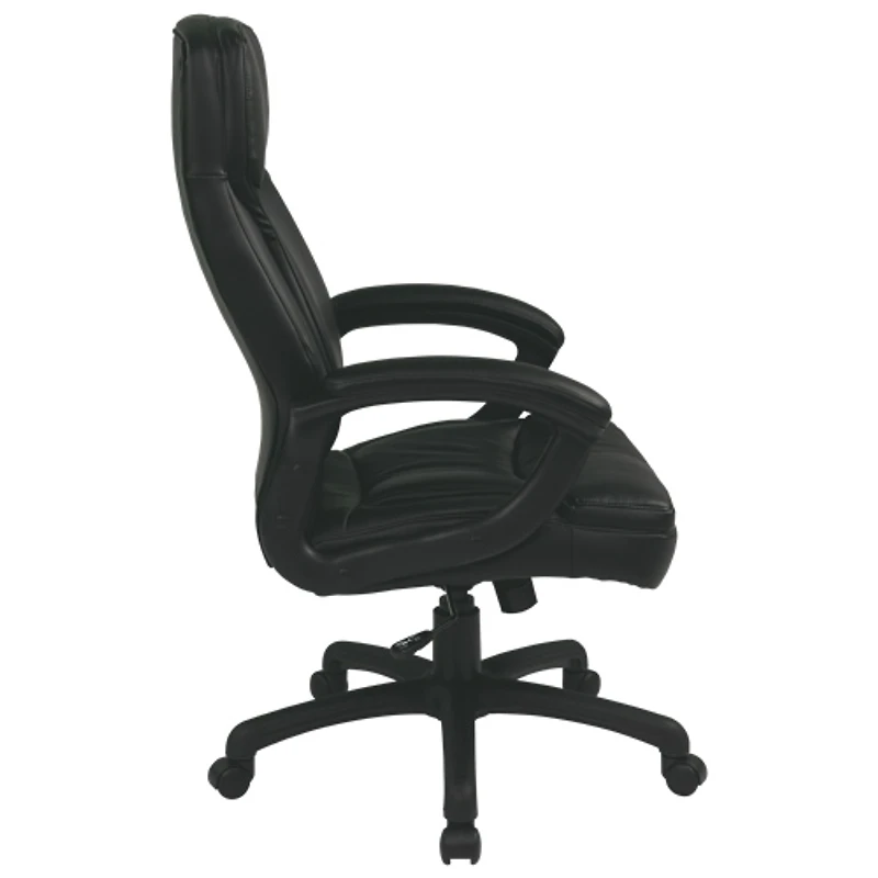 Chaise de cadre en cuir Eco de Work Smart - Noir