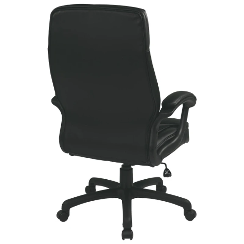 Chaise de cadre en cuir Eco de Work Smart - Noir