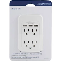 Insignia 4-Outlet Surge Protector With USB - Only at Best Buy