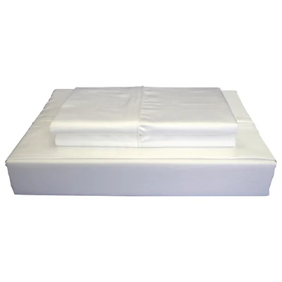 Maholi Bamboo Solid Collection 310 Thread Count Rayon Sheet Set - Single/Twin - White