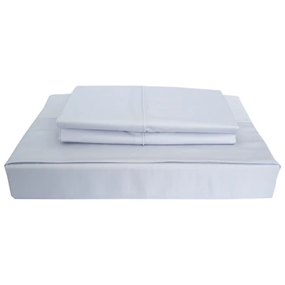 Ensemble de draps en rayonne contexture 310 Bamboo Solid de Maholi - Très grand lit - Bleu