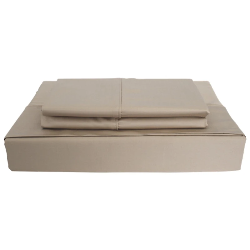 Maholi Bamboo Solid Collection 310 Thread Count Rayon Sheet Set - Single/Twin - Taupe