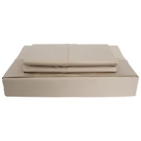 Maholi Bamboo Solid Collection 310 Thread Count Rayon Sheet Set - Queen - Taupe