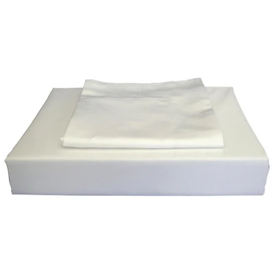 Ens. housse de couette en rayonne contexture 310 Bamboo Solid de Maholi - Lit 2 places - Blanc
