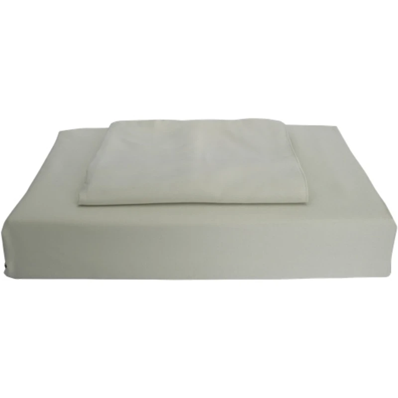 Ens. housse de couette en rayonne contexture 310 Bamboo Solid de Maholi - Lit 1 place - Sauge