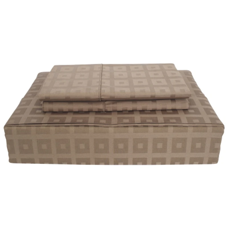 Ensemble de draps contexture 400 collection Bliss de Maholi - Lit 1 place - Vison