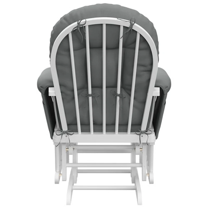 Chaise berçante coulissante avec pouf Custom Hoop de Stork Craft - Blanc-gris