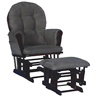 Fauteuil berçant coulissant et pouf Hoop de Stork Craft - Espresso-gris