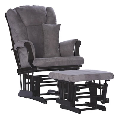 Fauteuil coulissant et pouf Custom Tuscany de Storkcraft - Noir - Gris