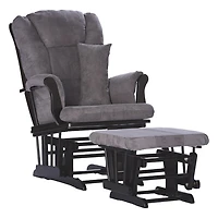 Fauteuil coulissant et pouf Custom Tuscany de Storkcraft - Noir - Gris