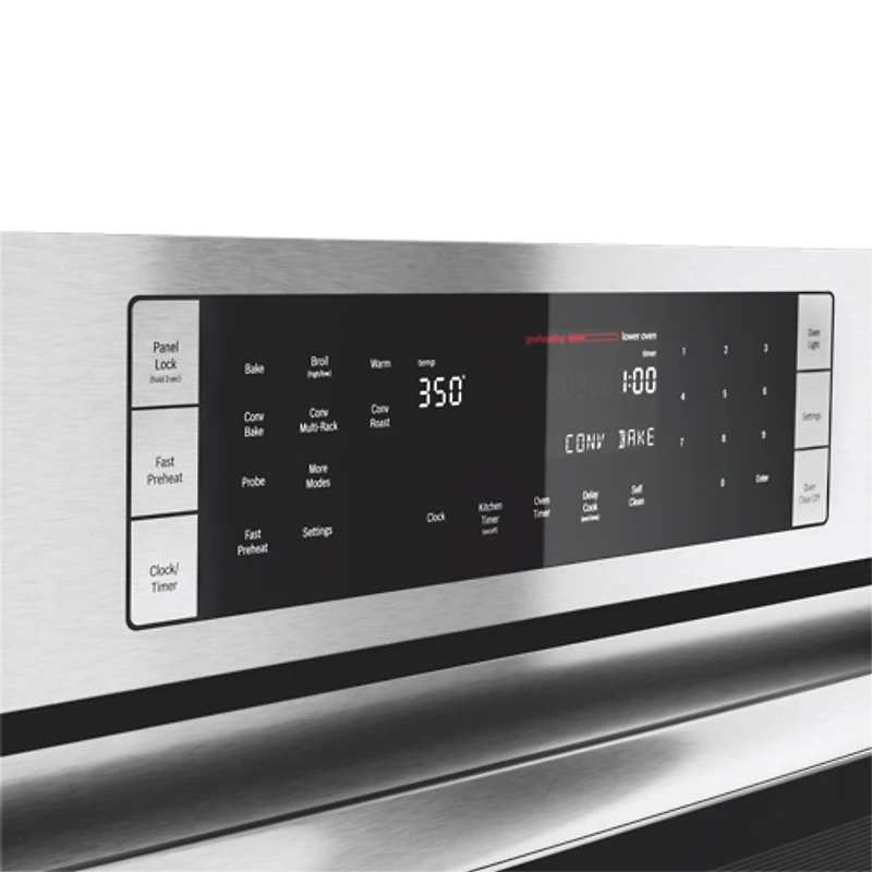 Four mural électrique double à convection véritable 2 x 4,6 pi³ 30 po de Bosch (HBL8651UC) - Inox