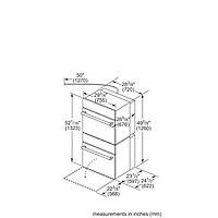 Four mural électrique double à convection véritable 2 x 4,6 pi³ 30 po de Bosch (HBL8651UC) - Inox