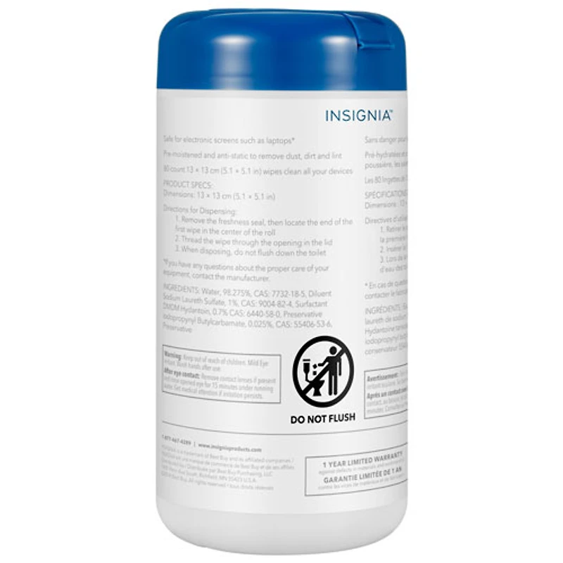 Insignia Monitor Cleaning Wipes - 80 Pack - Only at Best Buy