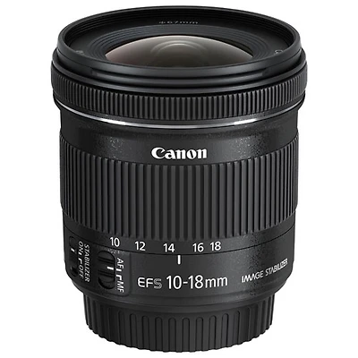 Objectif EF-S 10-18 mm f/4.5-5.6 IS STM de Canon (9519B002) - Noir