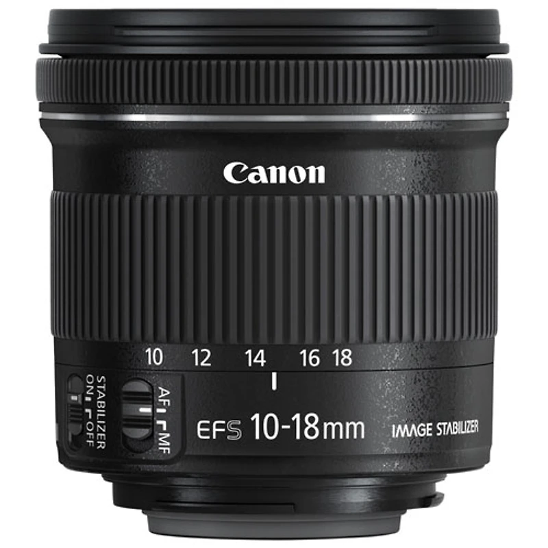 Objectif EF-S 10-18 mm f/4.5-5.6 IS STM de Canon (9519B002) - Noir