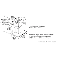 Hotte de cuisine de 36 po à pavillon de Bosch (HCB56651UC) - Acier inoxydable