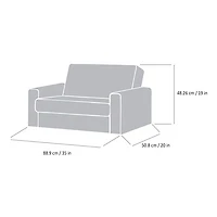 Sofa rabattable pour enfants de Comfy Kids - Bleu - Nuages blancs