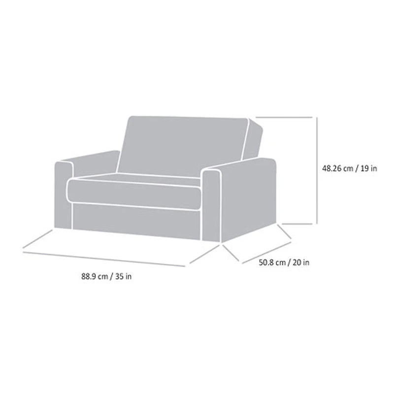 Sofa rabattable de Comfy Kids pour enfants - Vert avec animaux