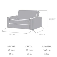Comfy Kids - Polyester Kids Flip Sofa - Blue Moon & Stars