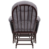Fauteuil coulissant accoudoirs rembourrés et pouf Hoop de Storkcraft - Espresso - Tourbillon gris