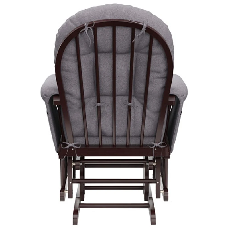 Fauteuil coulissant accoudoirs rembourrés et pouf Hoop de Storkcraft - Espresso - Tourbillon gris