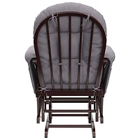 Fauteuil coulissant accoudoirs rembourrés et pouf Hoop de Storkcraft - Espresso - Tourbillon gris