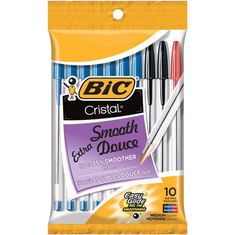 BIC Cristal Ballpoint Pen (MSP101-AST) - 10 Pack - Assorted