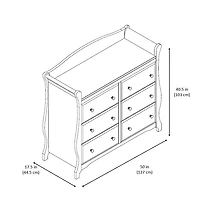 Commode à 6 tiroirs pour pouponnière Avalon de Storkcraft - Blanc