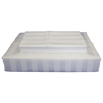 Maholi Damask Stripe Collection 310 Thread Count Rayon Sheet Set - Queen