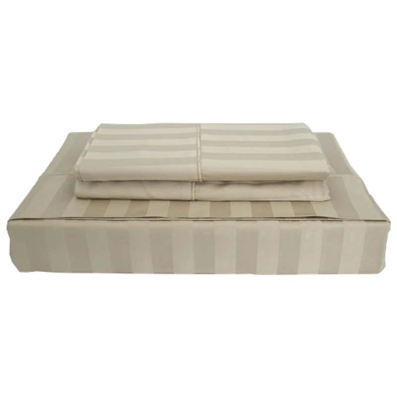 Maholi Damask Stripe Collection 310 Thread Count Bamboo Rayon Sheet Set - King
