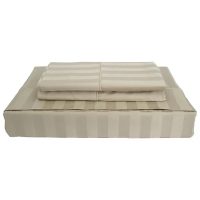 Maholi Damask Stripe Collection 310 Thread Count Bamboo Rayon Sheet Set - King