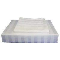 Maholi Damask Stripe Collection 310 Thread Count Duvet Cover Set - Double/Full - White