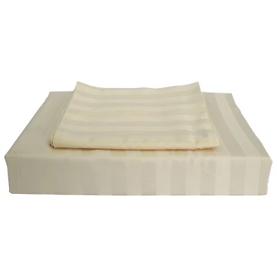 Maholi Damask Stripe Collection 310 Thread Count Duvet Cover Set - King - Beige