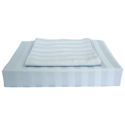Maholi Damask Stripe Collection 310 Thread Count Rayon Duvet Cover Set - Double/Full - Blue