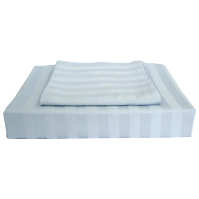 Maholi Damask Stripe Collection 310 Thread Count Rayon Duvet Cover Set - King - Blue
