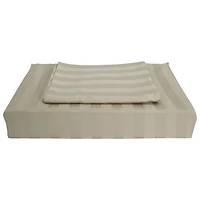 Ensemble housse de douillette rayonne cont. 310 Damask Stripe de Maholi - Lit simple - Taupe