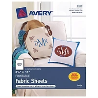 Avery Iron-On Printable Cotton Fabric for Inkjet Printers - 3 Sheets