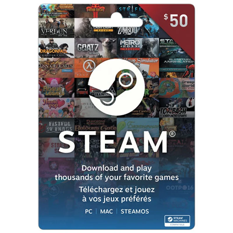Carte Steam de 50 $ - En magasin seulement