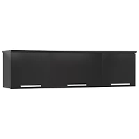Coal Harbor Contemporary 3-Cabinet Floating Hutch - Black