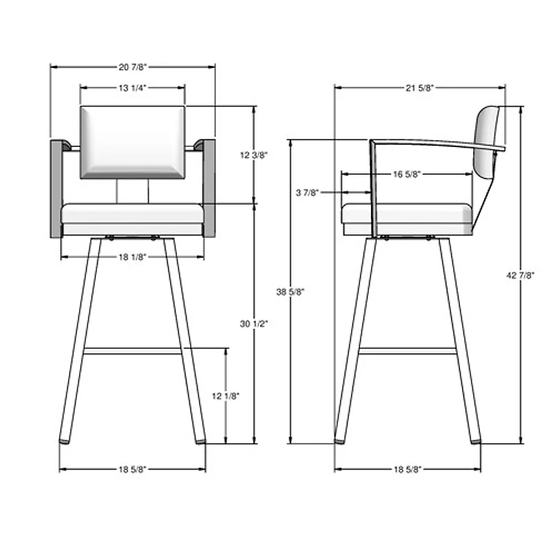 Akers Modern Bar Height Barstool - Titanium