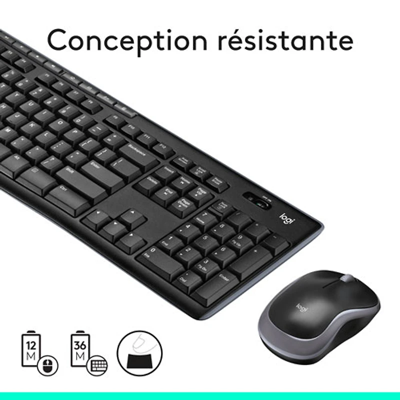 Logitech MK270 Wireless Keyboard & Mouse Combo - Black