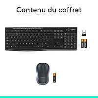 Logitech MK270 Wireless Keyboard & Mouse Combo - Black